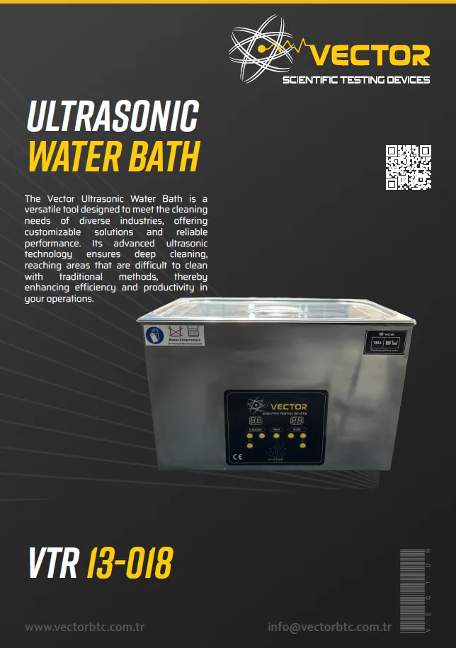 Vector VTR-13-018 ultrasonik su banyosu — broşür kapağı