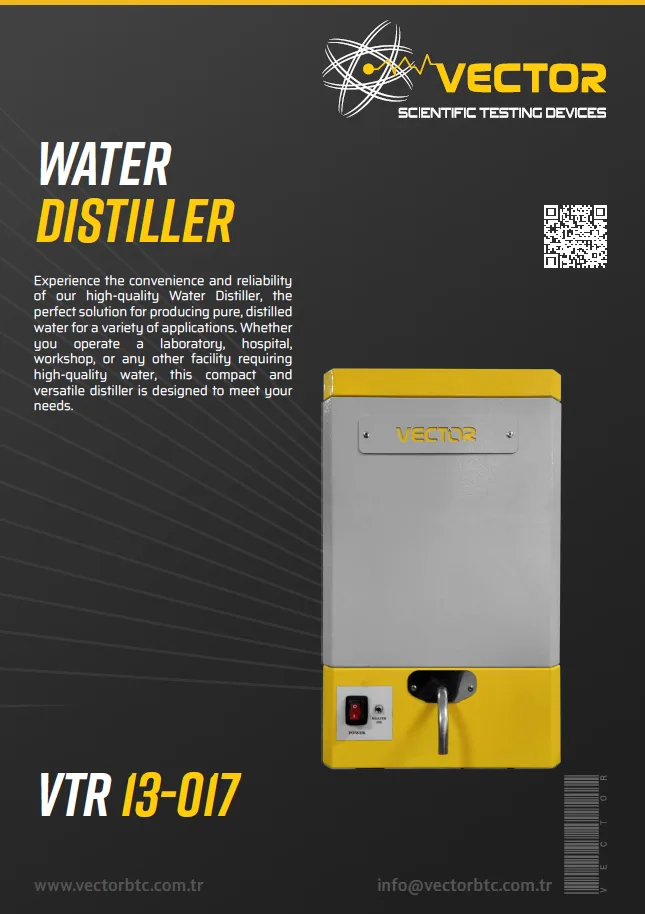 Vector VTR-13-017 su damıtıcı — broşür kapağı