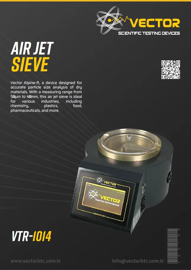 Vector VTR-1014 Alpine air jet sieve — brochure cover