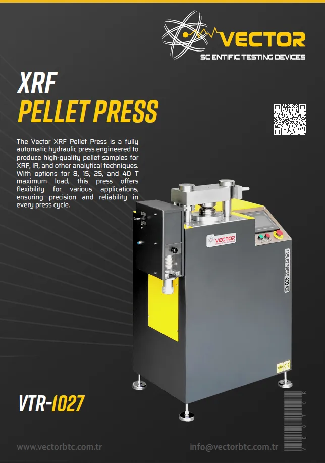 Prensa de pellets FRX Vector VTR-1027 — portada del folleto