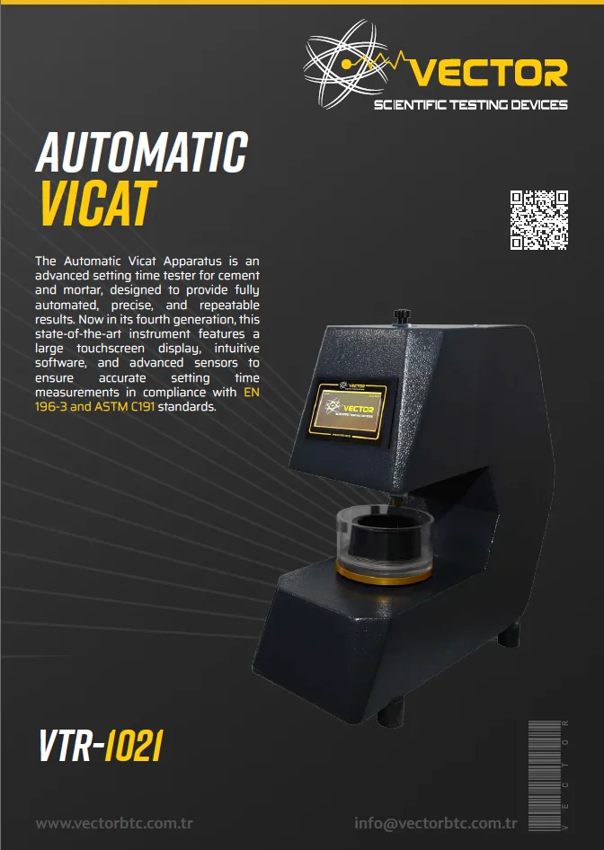 Vector VTR-1021 otomatik tek Vicat broşür