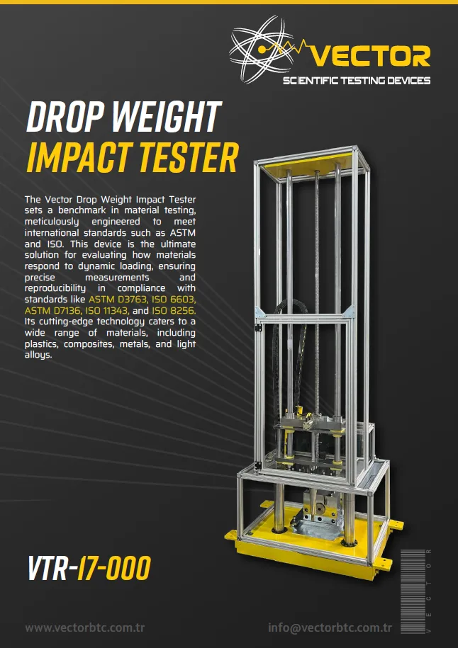 Vector VTR-17-0000 probador de impacto por caída — portada del folleto