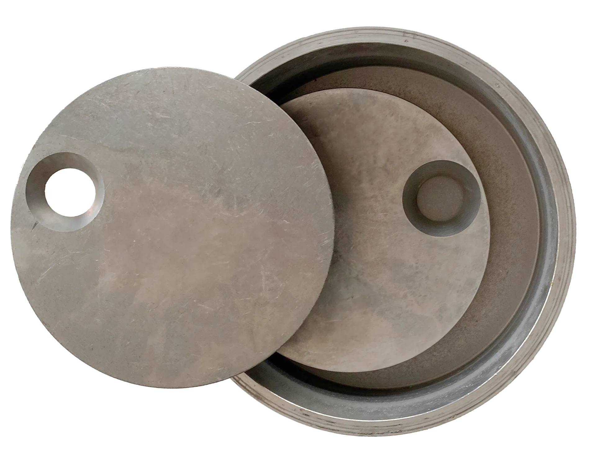 Hercules ring grinding chamber, sample during grinding