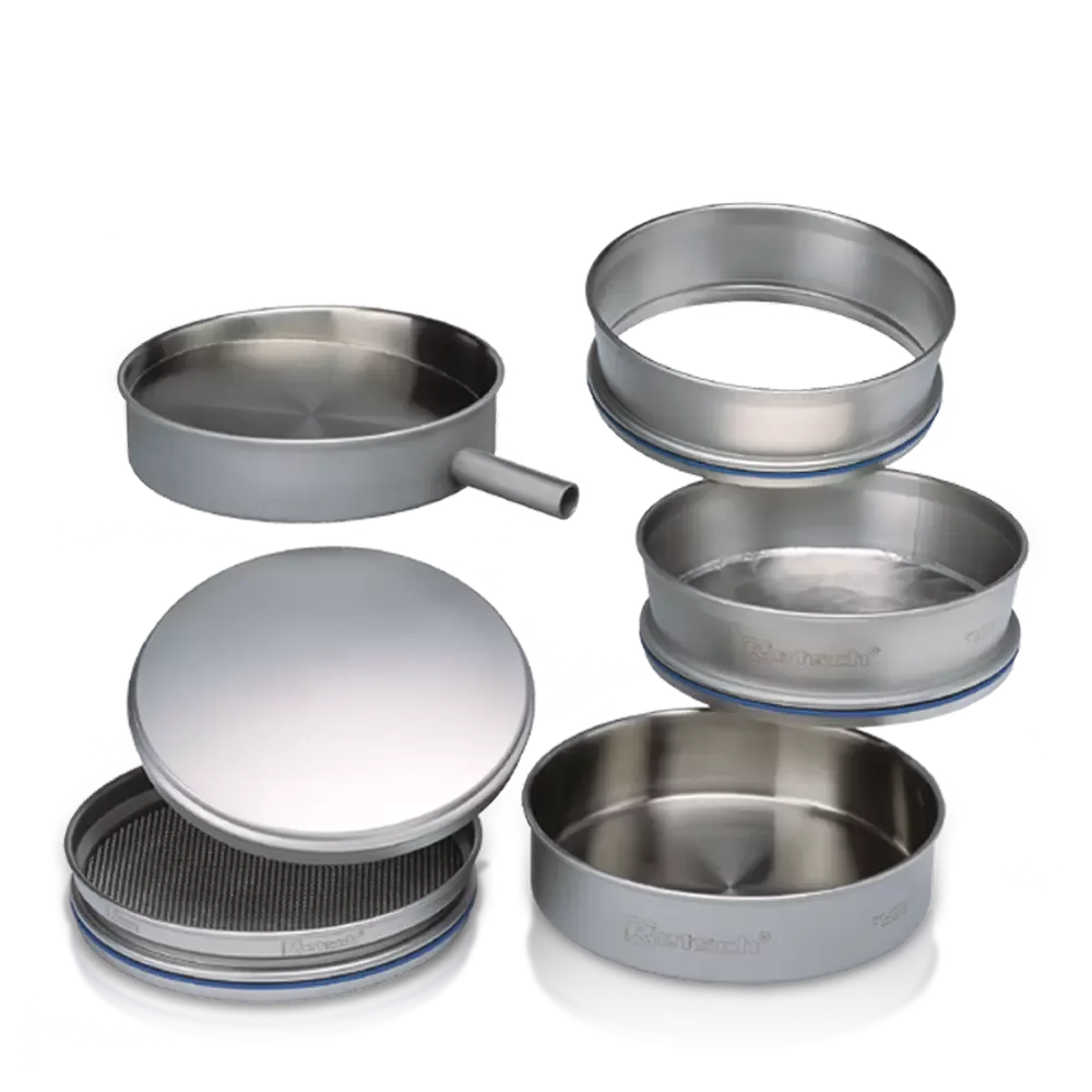 Vector woven wire test sieves — stainless steel sieve stack
