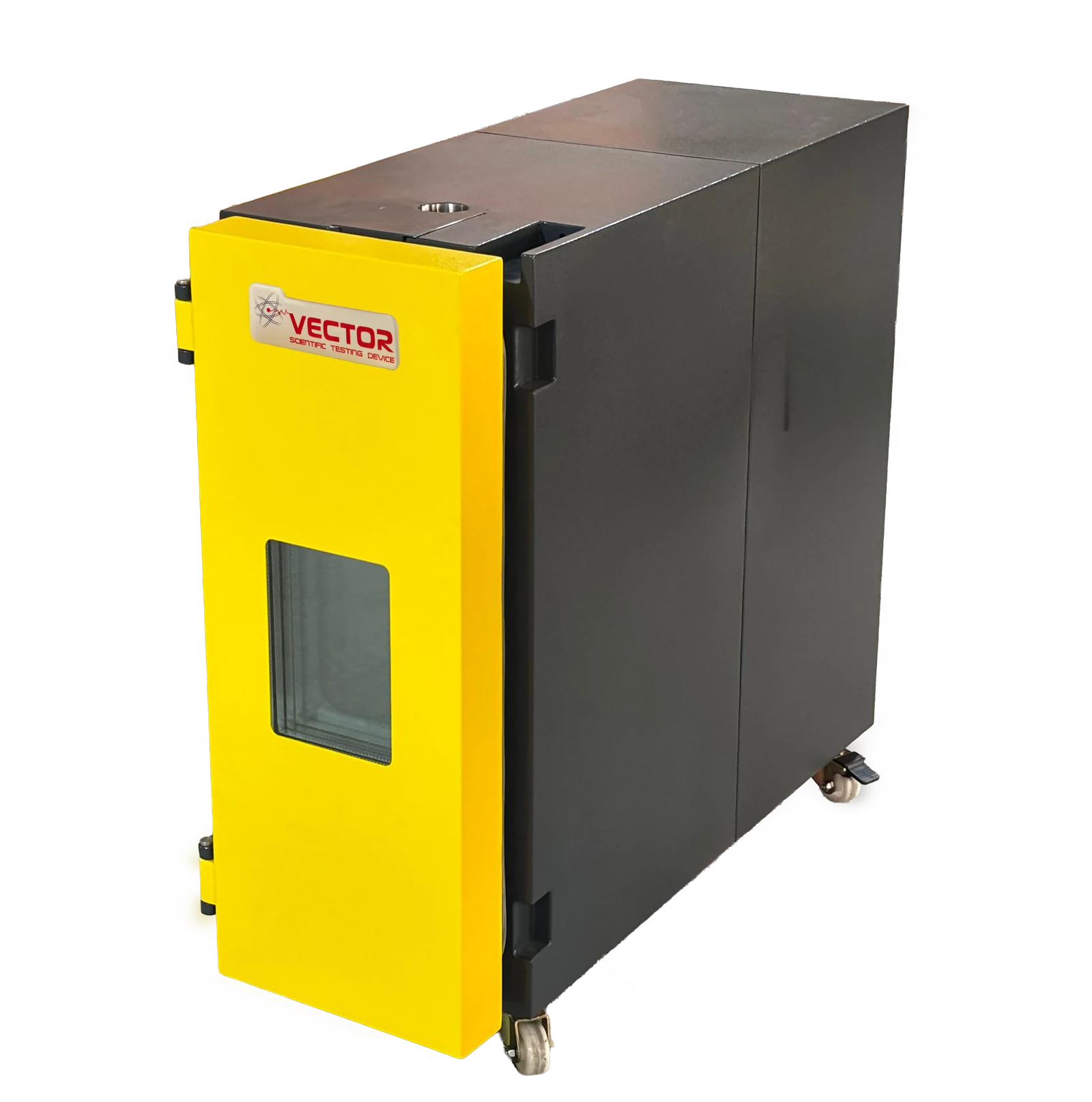 Vector environmental chamber module — close-up of the slide-in conditioning enclosure for VTR-CC universal testing machines